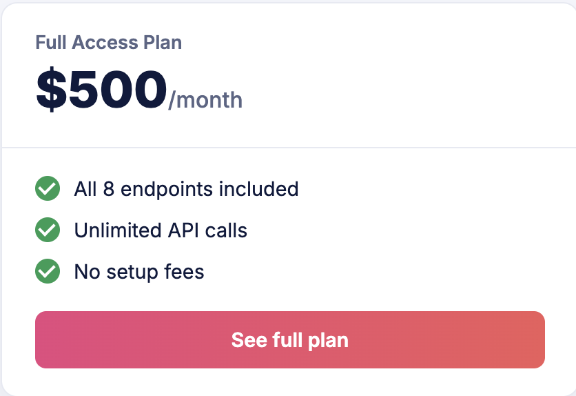 Transparent pricing, always